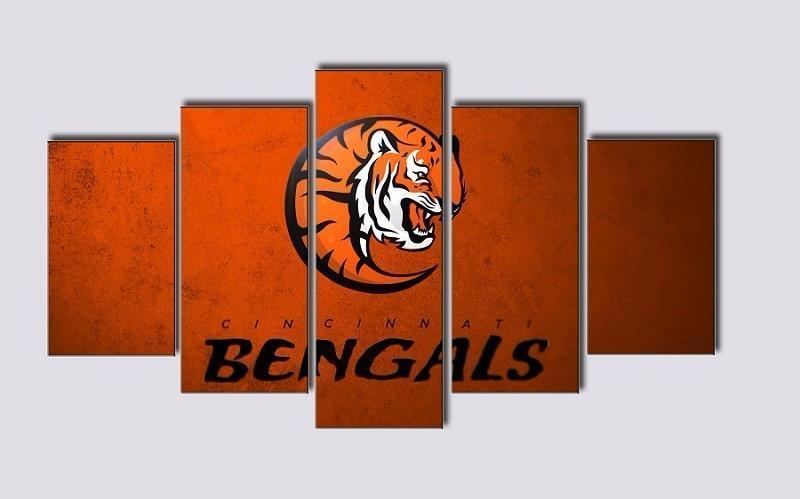 Cincinnati Bengals Logo Poster  Football Canvas Wall Art