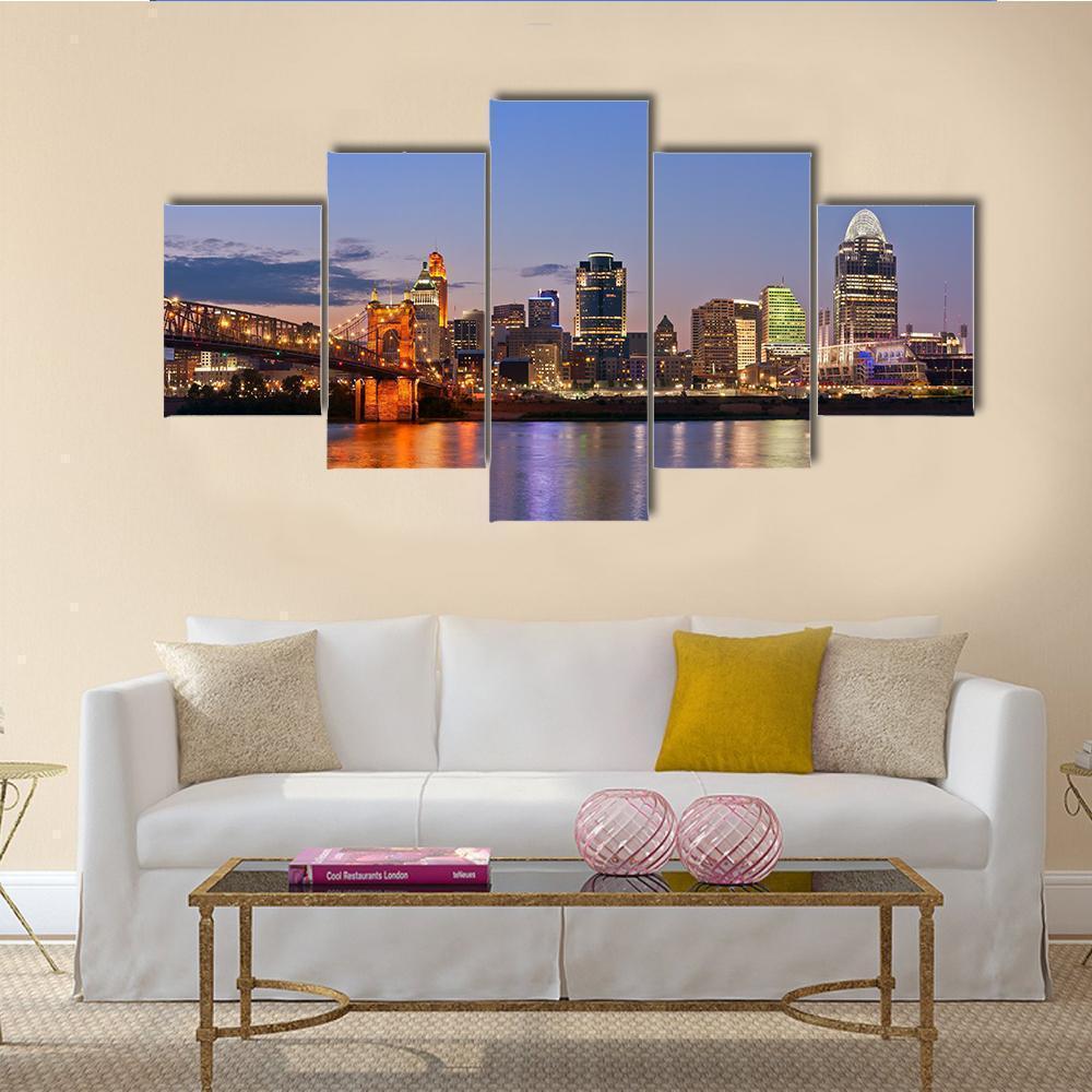 Cincinnati Skyline Nature Canvas Wall Art