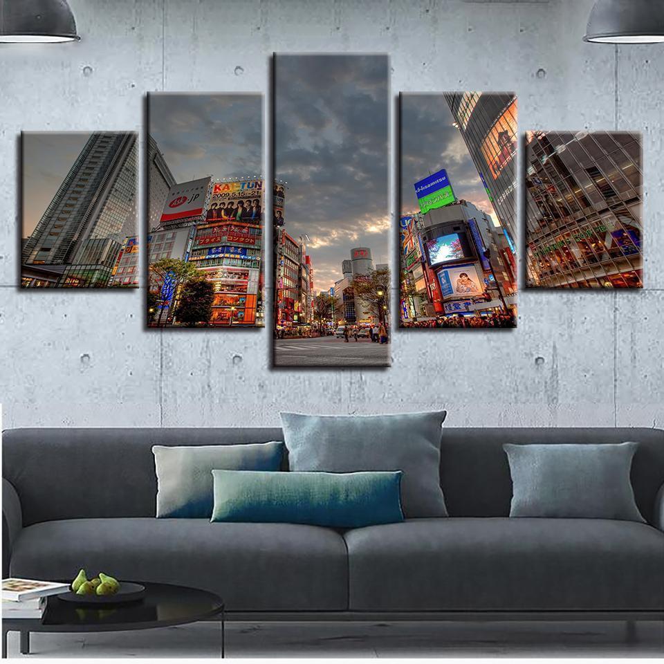 City Building Landscape Tableau Nature Canvas Wall Art