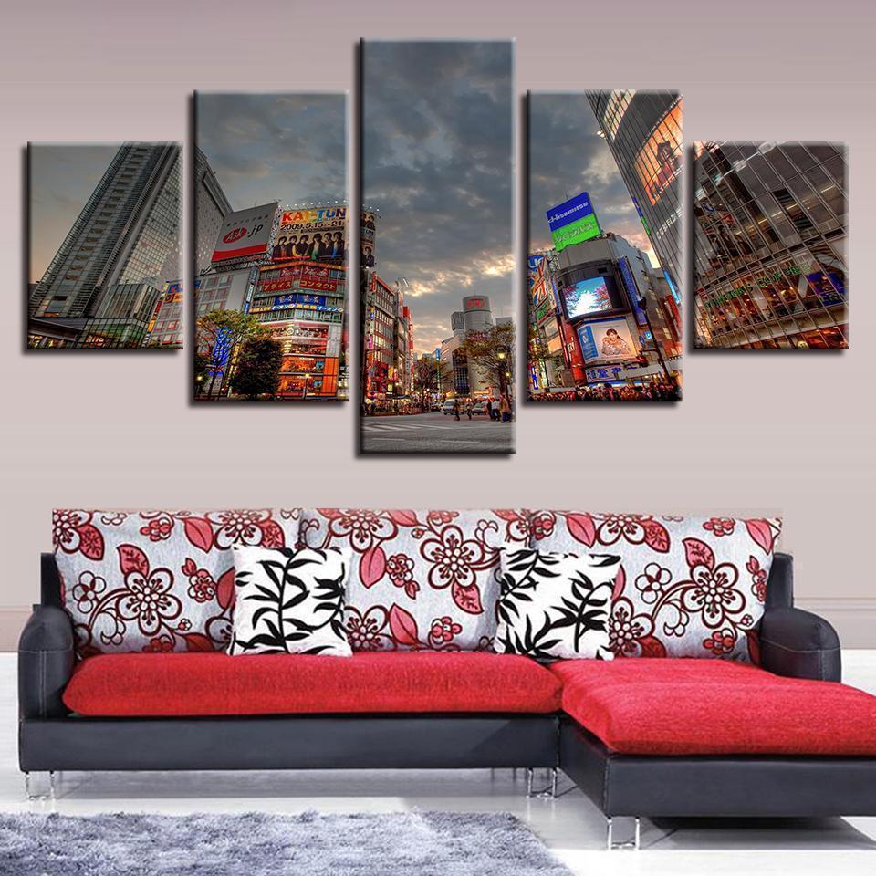 City Building Landscape Tableau Nature Canvas Wall Art