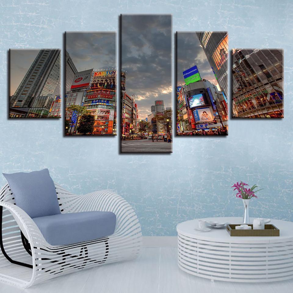 City Building Landscape Tableau Nature Canvas Wall Art