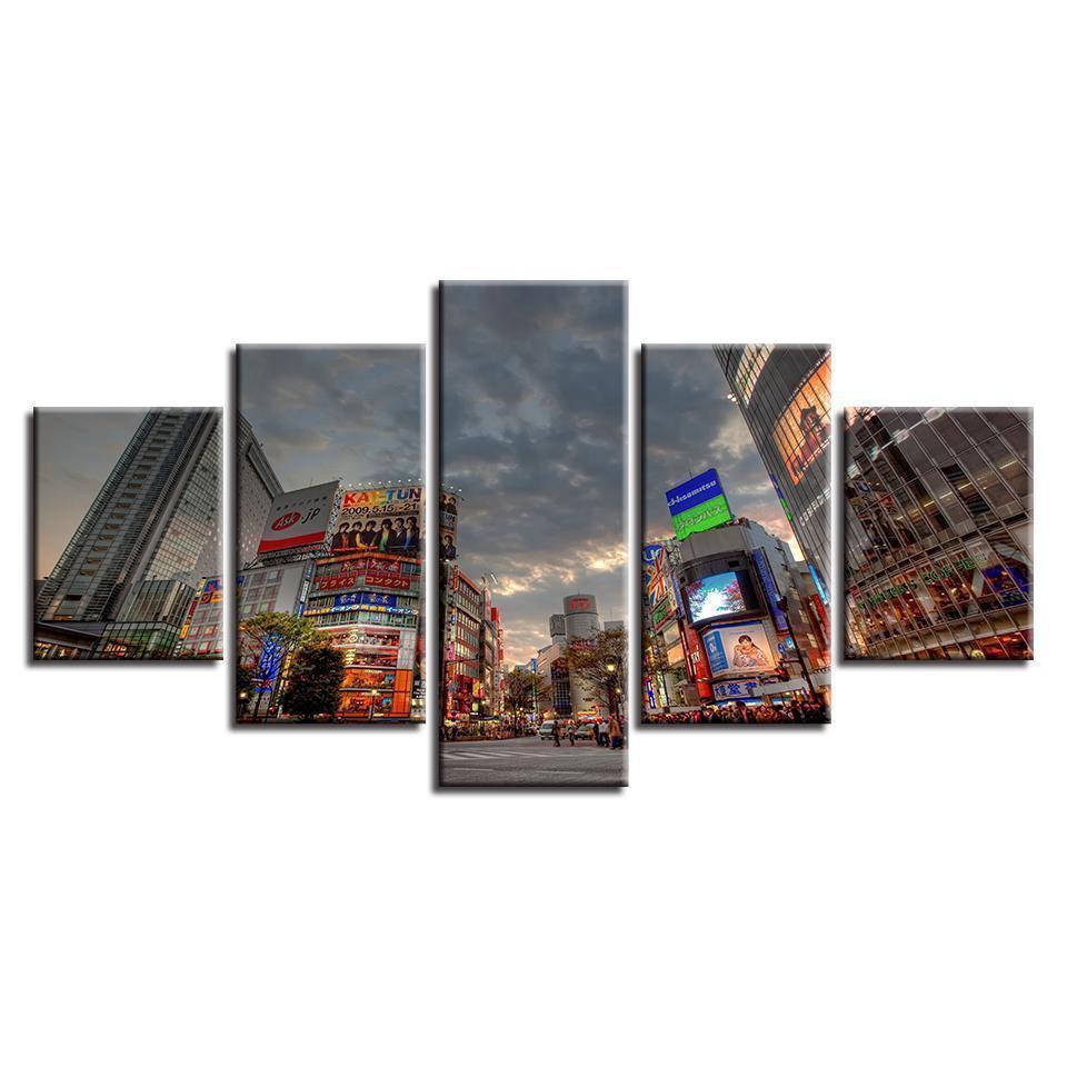 City Building Landscape Tableau Nature Canvas Wall Art