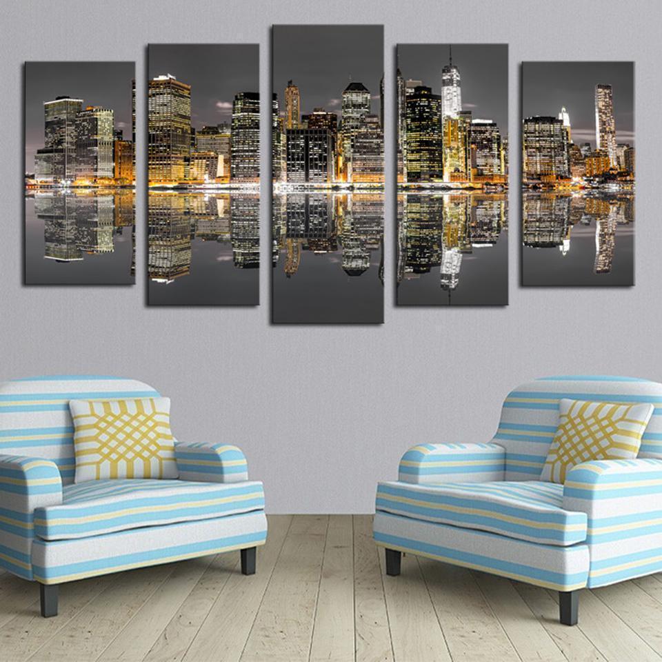 City Building Nature Canvas Wall Art
