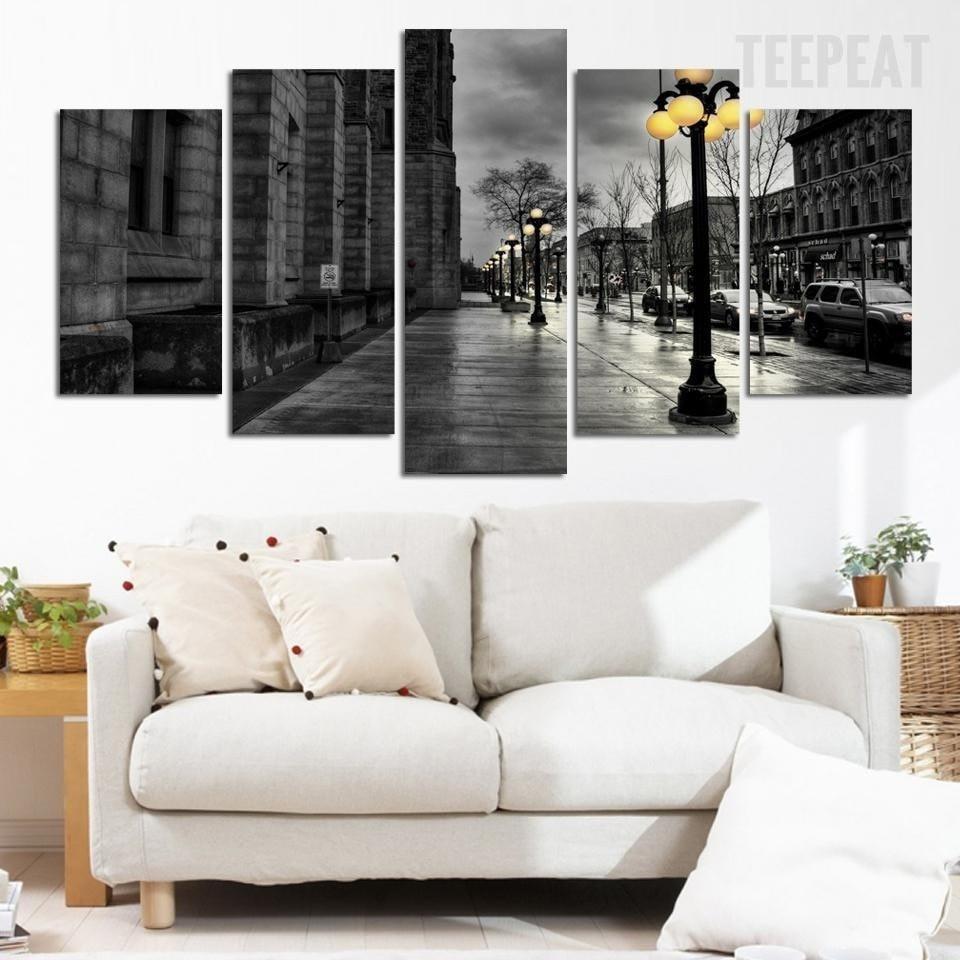 City Street Landscape View Nature Canvas Wall Art