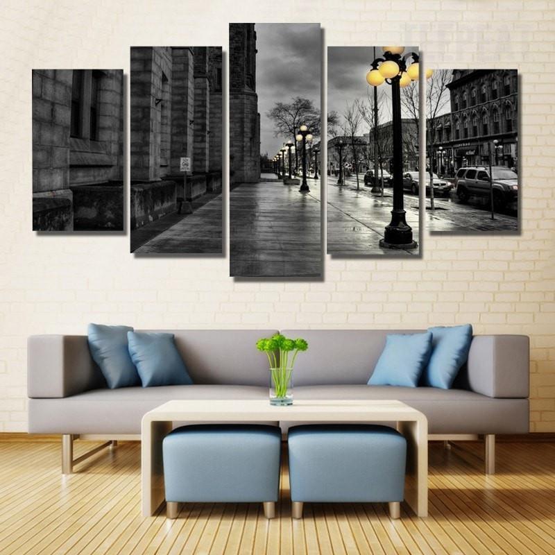 City Street Landscape View Nature Canvas Wall Art