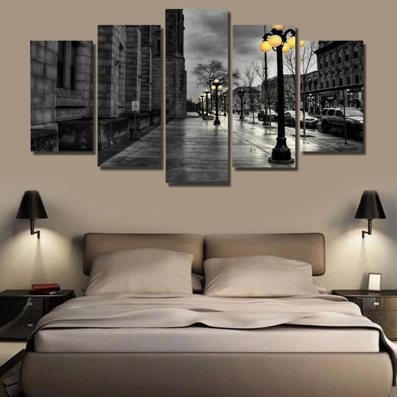 City Street Landscape View Nature Canvas Wall Art