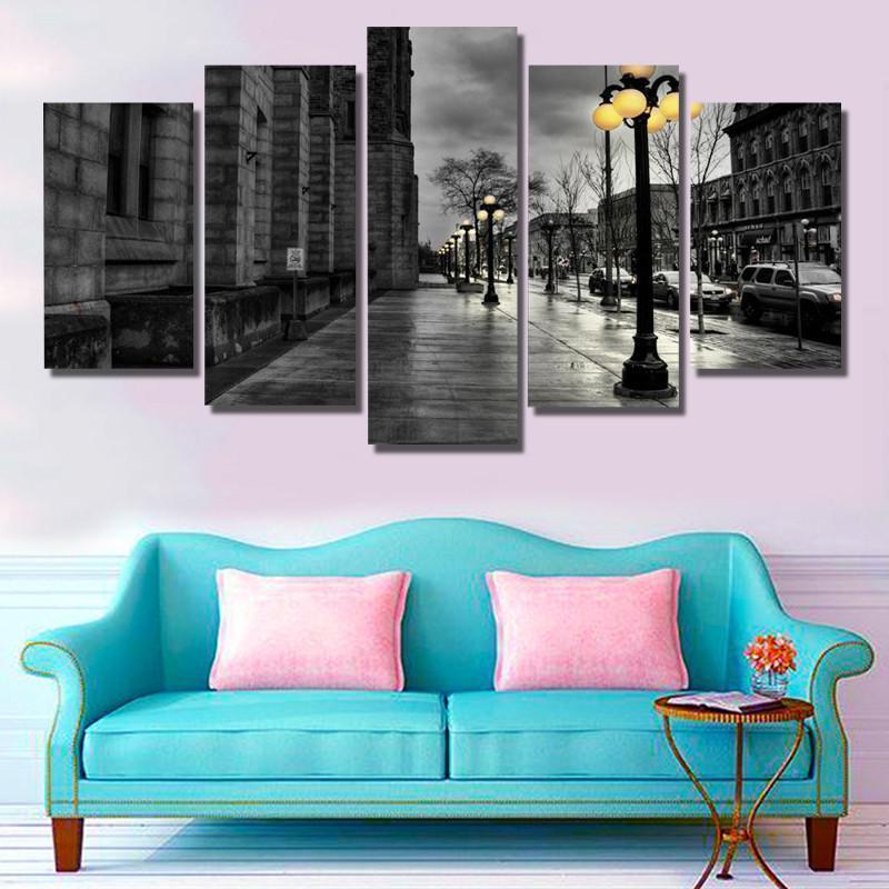 City Street Landscape View Nature Canvas Wall Art