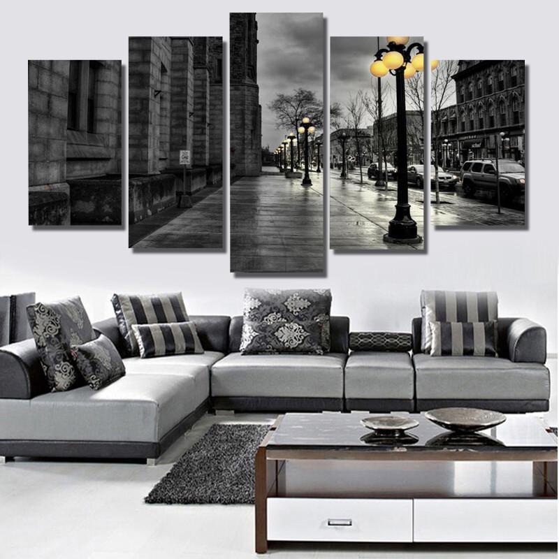 City Street Landscape View Nature Canvas Wall Art