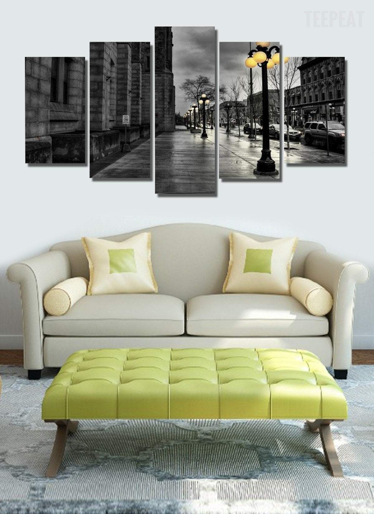 City Street Landscape View Nature Canvas Wall Art