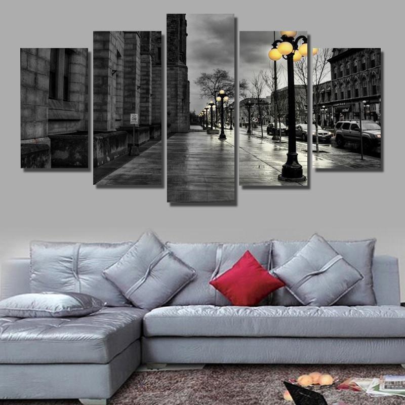 City Street Landscape View Nature Canvas Wall Art