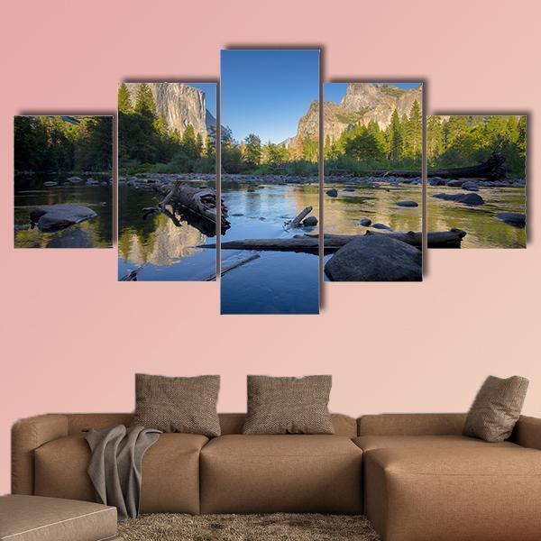 Classic View Of Scenic Yosemite Valley Nature Canvas Wall Art