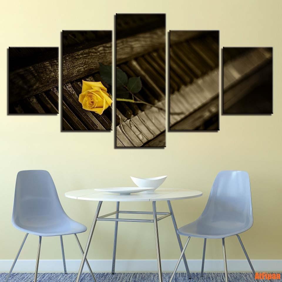 Classical Piano And Guitar Music Canvas Wall Art