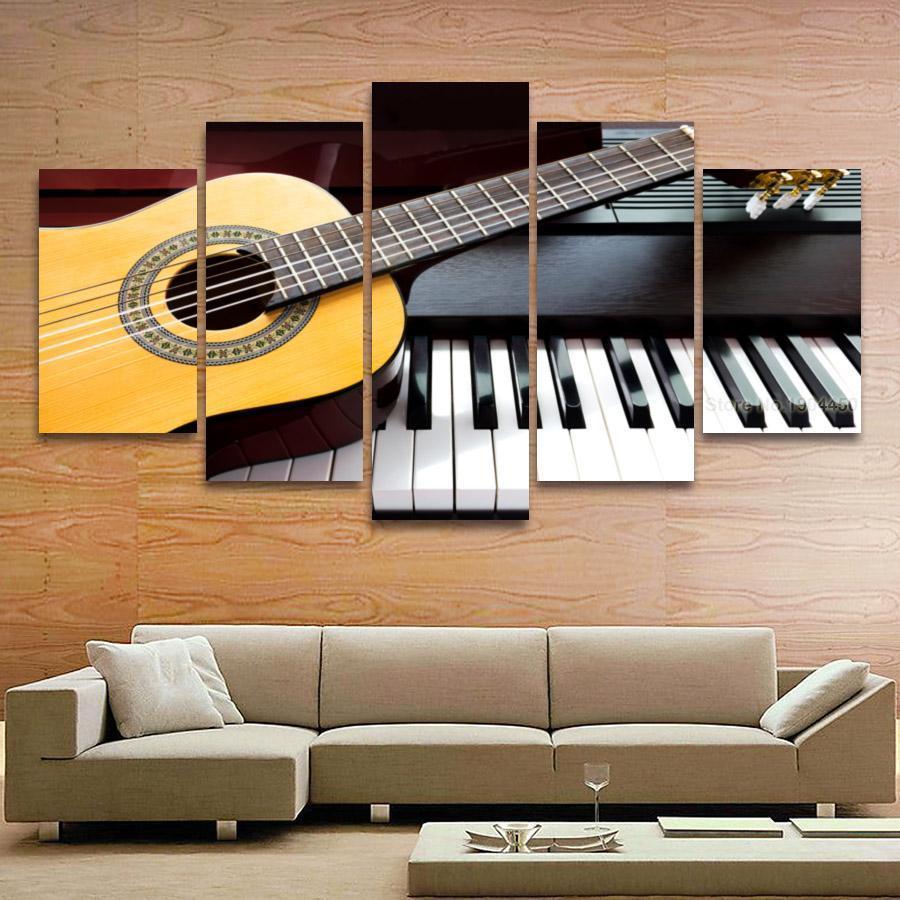 Classical Piano And Guitar Music Canvas Wall Art
