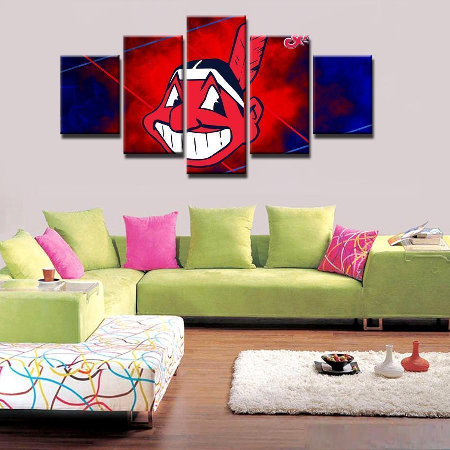 Cleveland Indians Logo  Baseball Canvas Wall Art