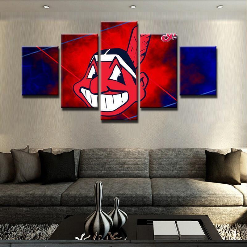 Cleveland Indians Logo  Baseball Canvas Wall Art