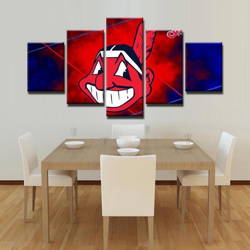 Cleveland Indians Logo  Baseball Canvas Wall Art