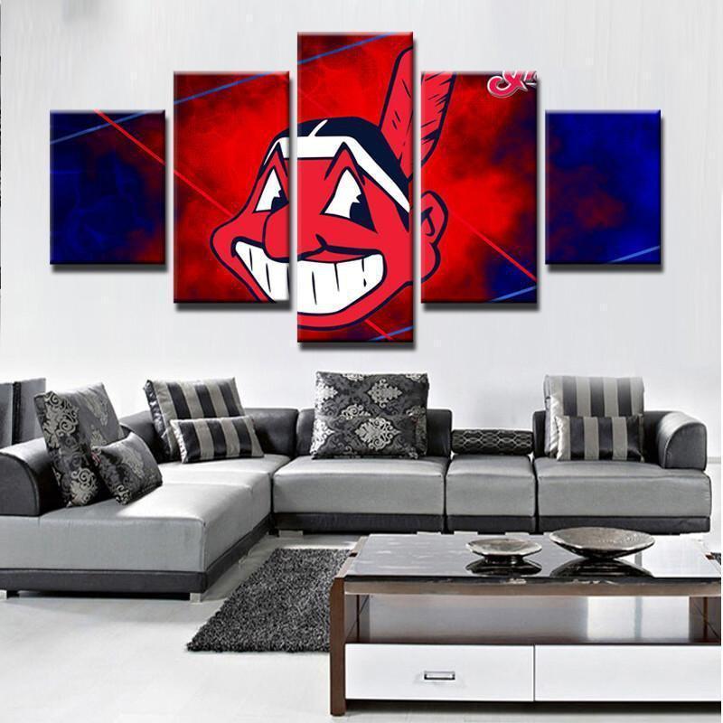 Cleveland Indians Logo  Baseball Canvas Wall Art