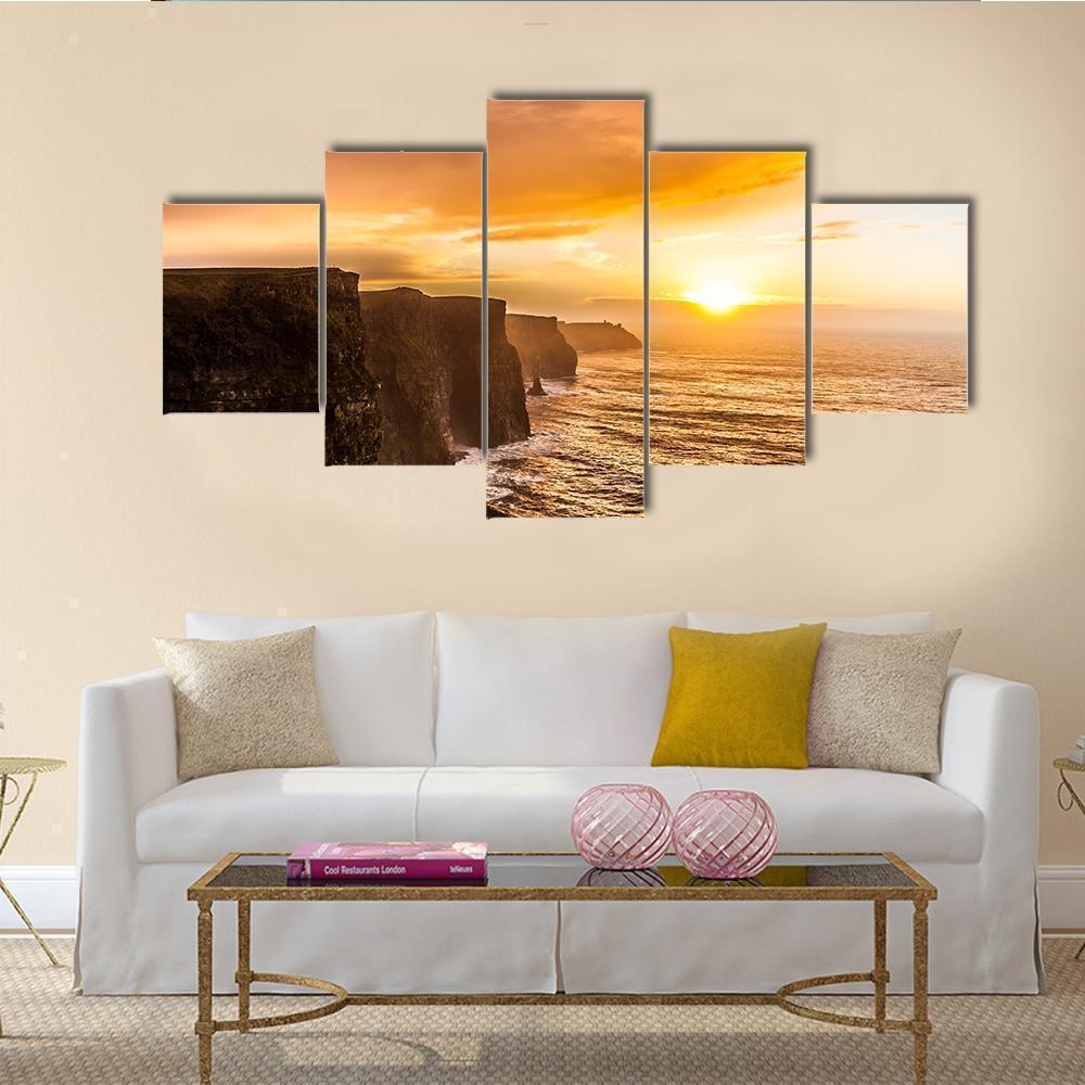 Cliffs Of Moher At Sunset Nature Canvas Wall Art