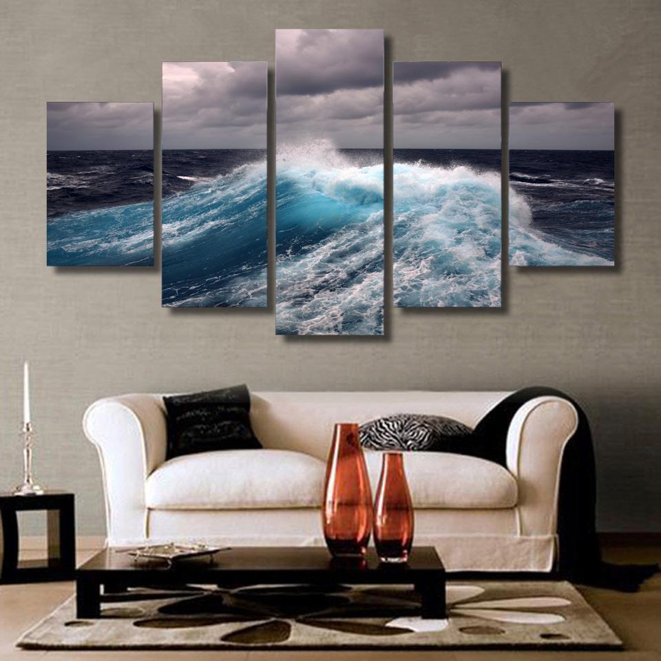 Clouds &amp;amp; Waves Ocean Canvas Wall Art