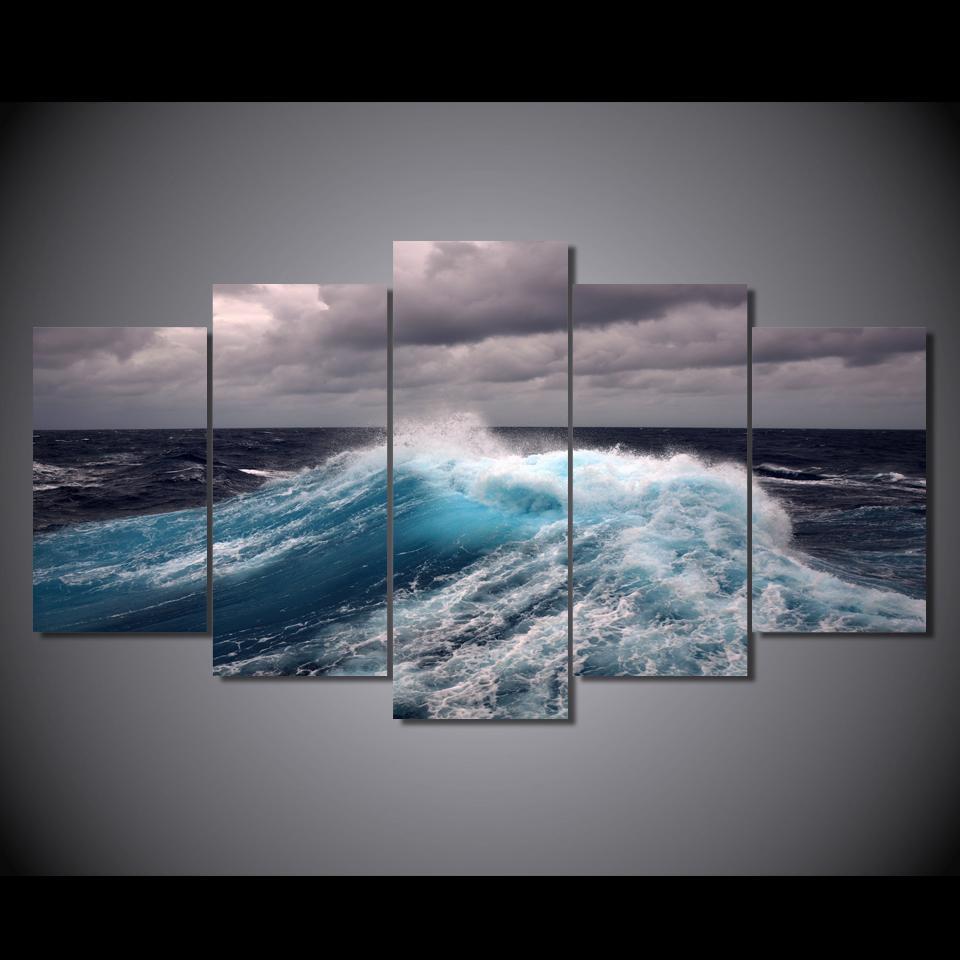Clouds &amp;amp; Waves Ocean Canvas Wall Art