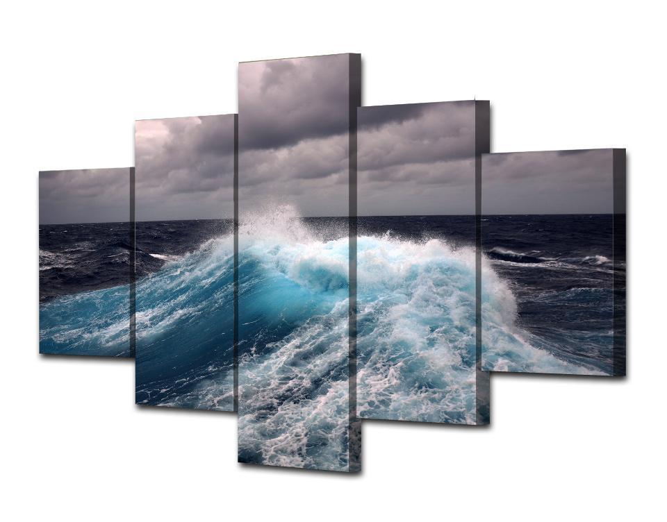 Clouds &amp;amp; Waves Ocean Canvas Wall Art