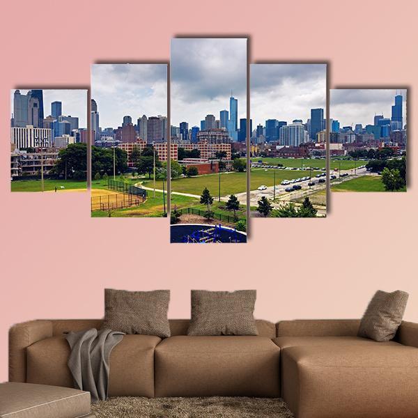 Cloudy Day In Chicago Nature Canvas Wall Art