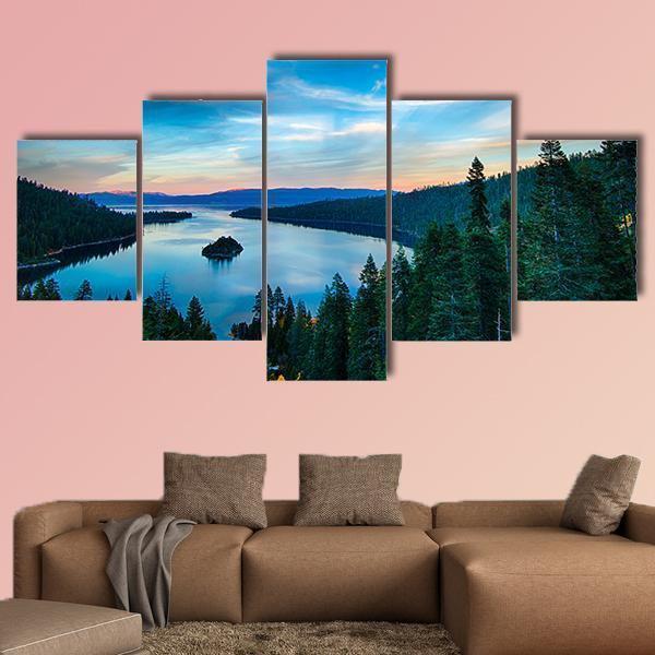 Cloudy View Of Lake Tahoe Nature Canvas Wall Art