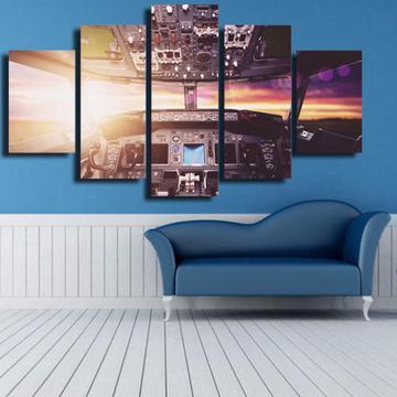 Cockpit Cabin Airplane Canvas Wall Art