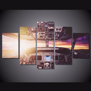 Cockpit Cabin Airplane Canvas Wall Art