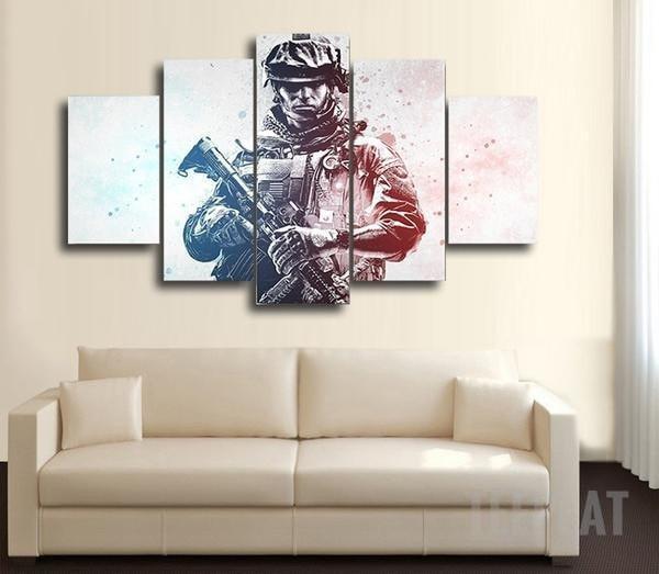 Cod Colored Warfare -army Canvas Wall Art