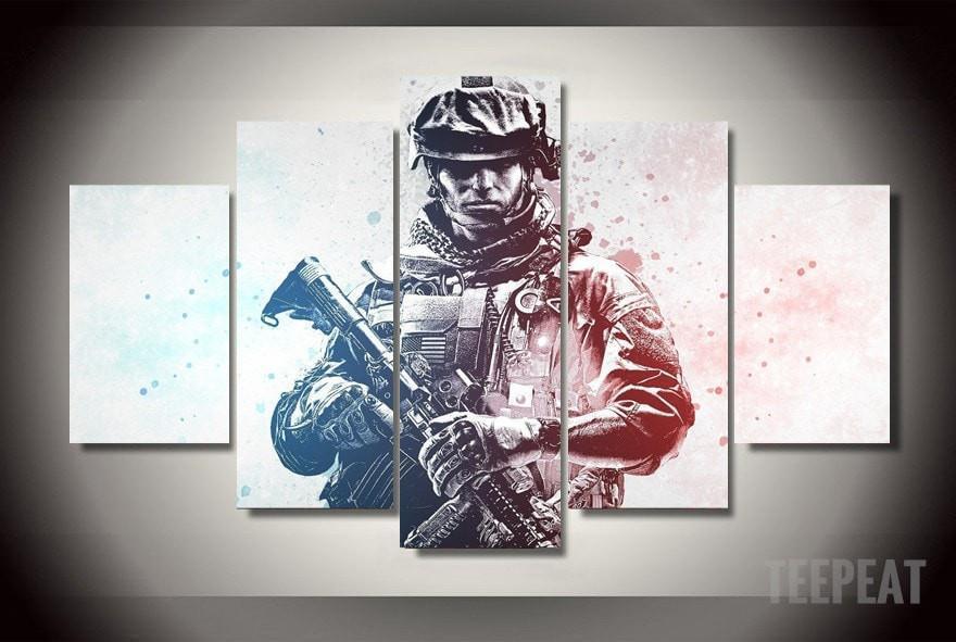 Cod Colored Warfare -army Canvas Wall Art
