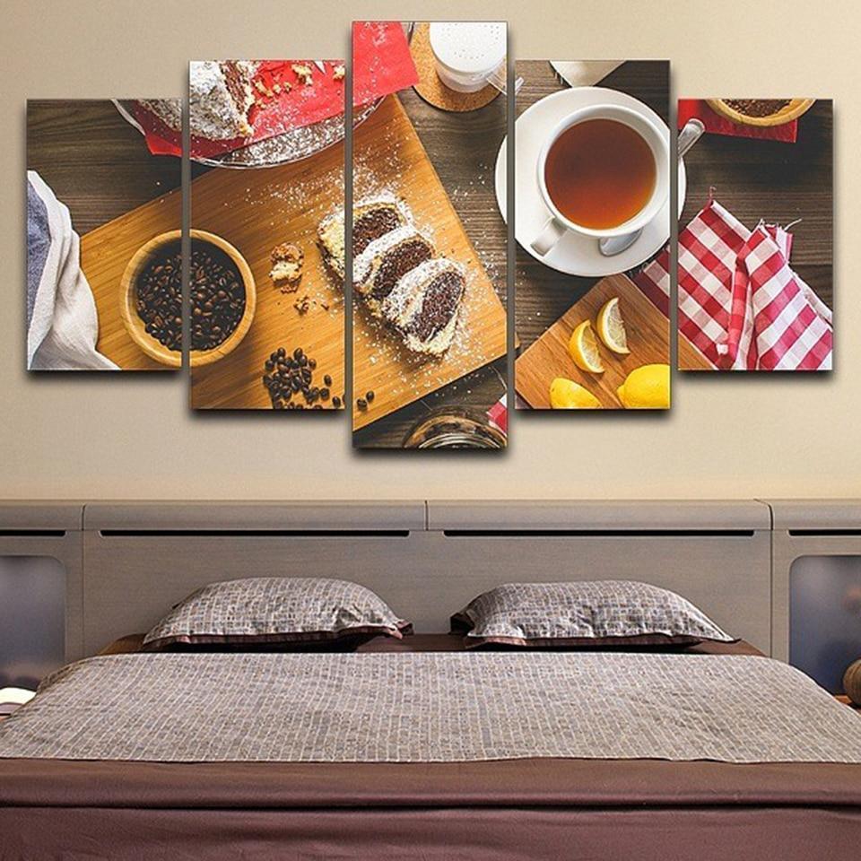 Coffee Dessert And Fruits Kitchen Canvas Wall Art