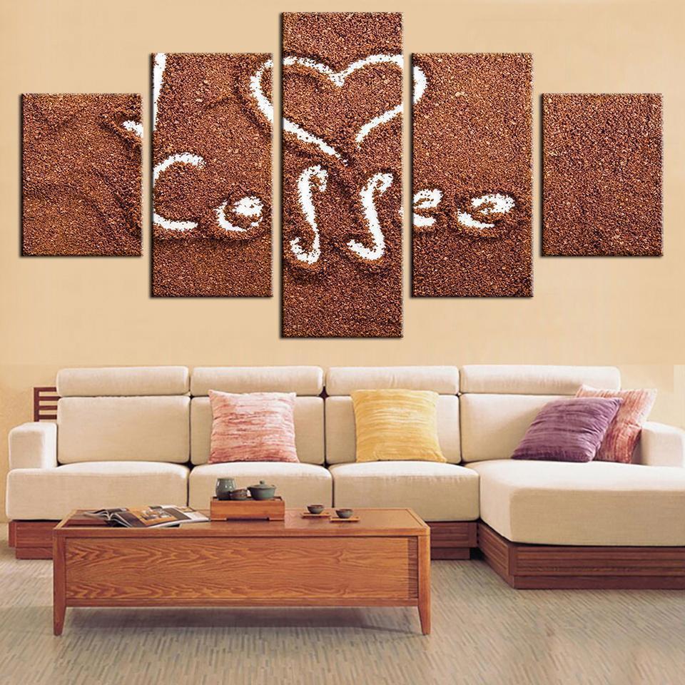 Coffee Draw Love Nature Canvas Wall Art