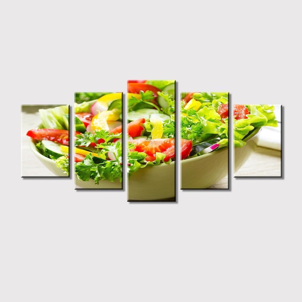 Collection Of Fruits and Vegetables Kitchen Canvas Wall Art