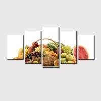Collection Of Fruits and Vegetables Kitchen Canvas Wall Art
