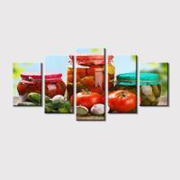 Collection Of Fruits and Vegetables Kitchen Canvas Wall Art