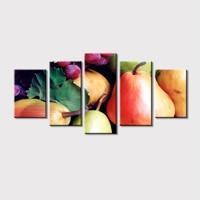 Collection Of Fruits and Vegetables Kitchen Canvas Wall Art