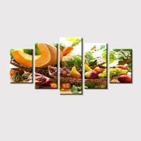 Collection Of Fruits and Vegetables Kitchen Canvas Wall Art