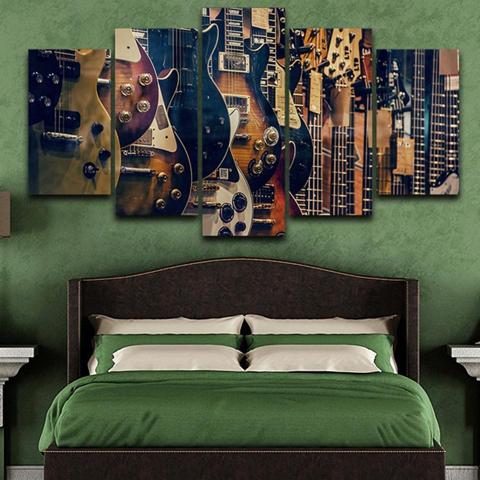Collection Of Guitars Music Canvas Wall Art
