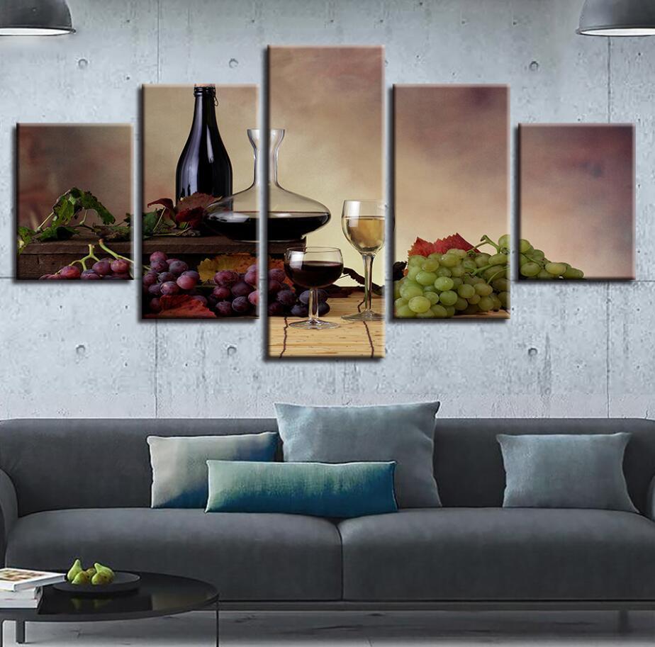 Collection Of Wine And Beer Nature Canvas Wall Art