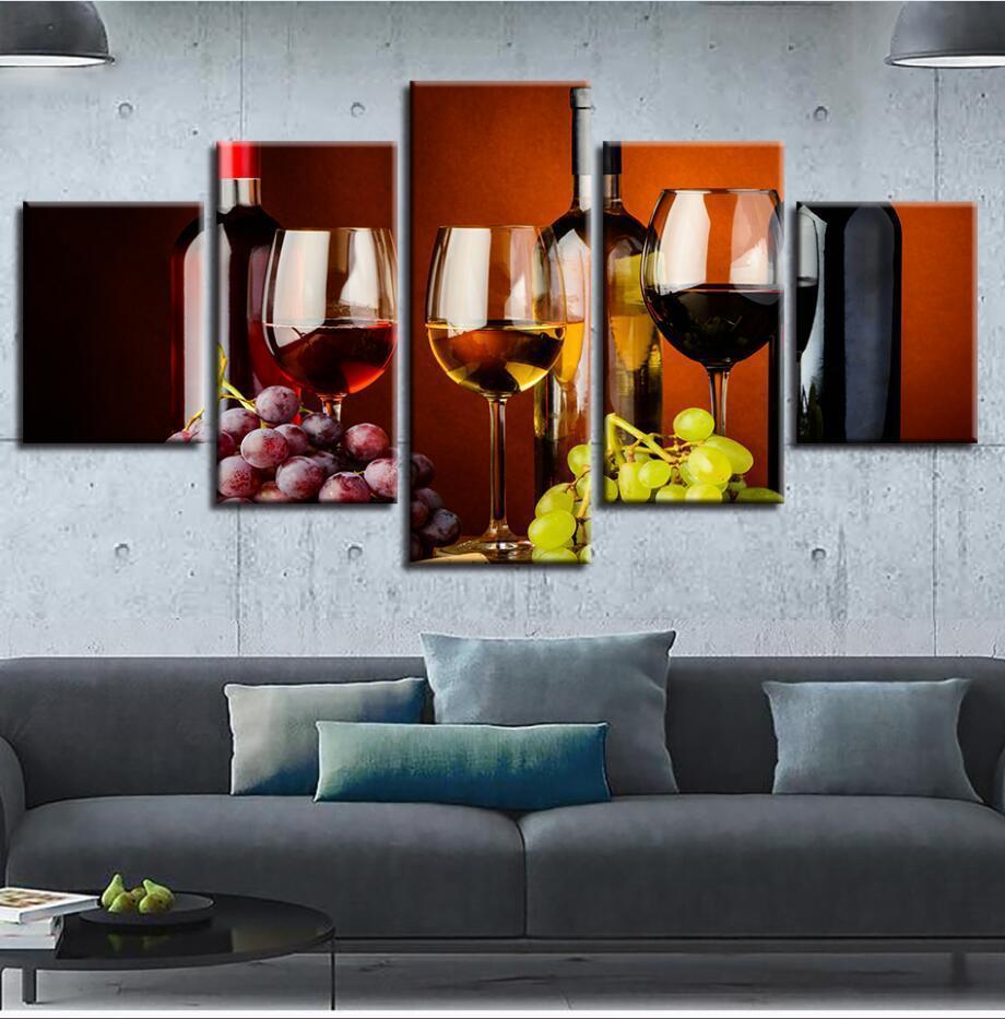 Collection Of Wine And Beer Nature Canvas Wall Art