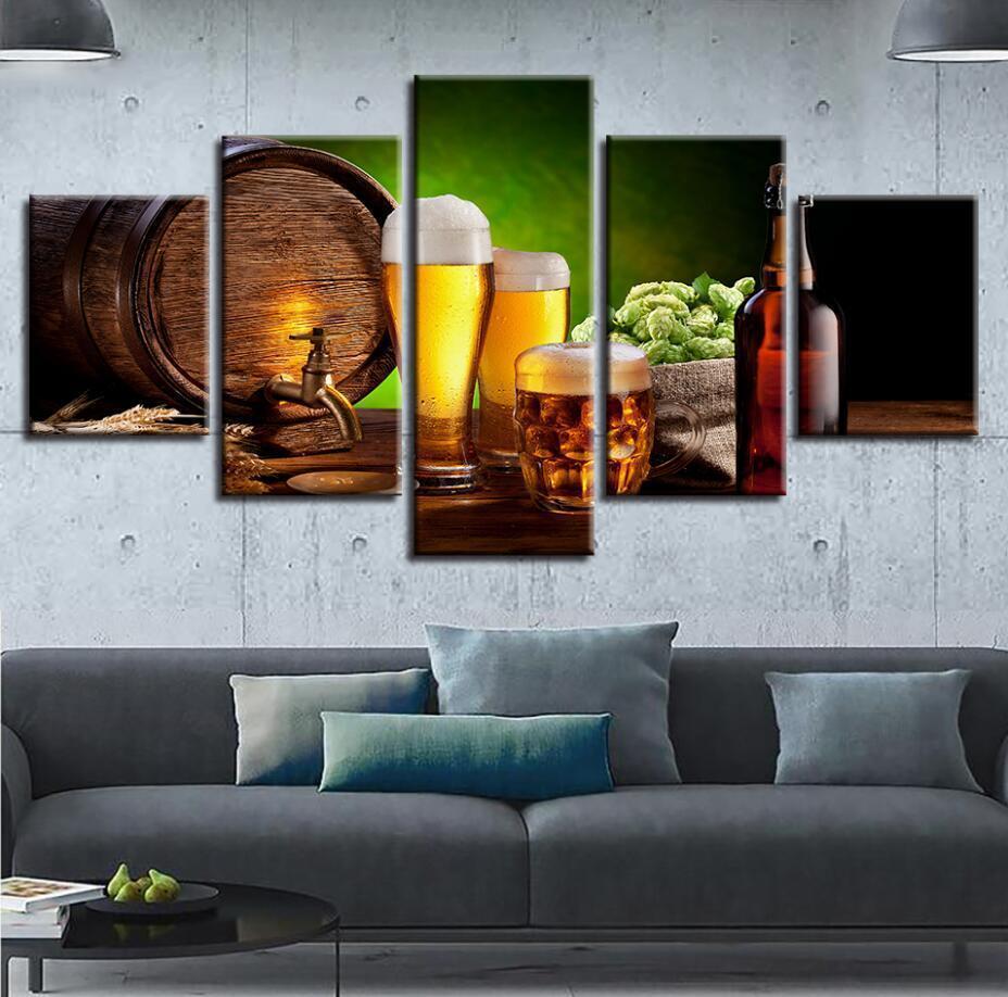 Collection Of Wine And Beer Nature Canvas Wall Art