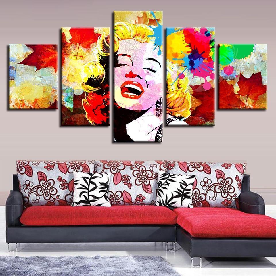 Coloful Panting Marilyn Monroe Celebrity Abtract Canvas Wall Art