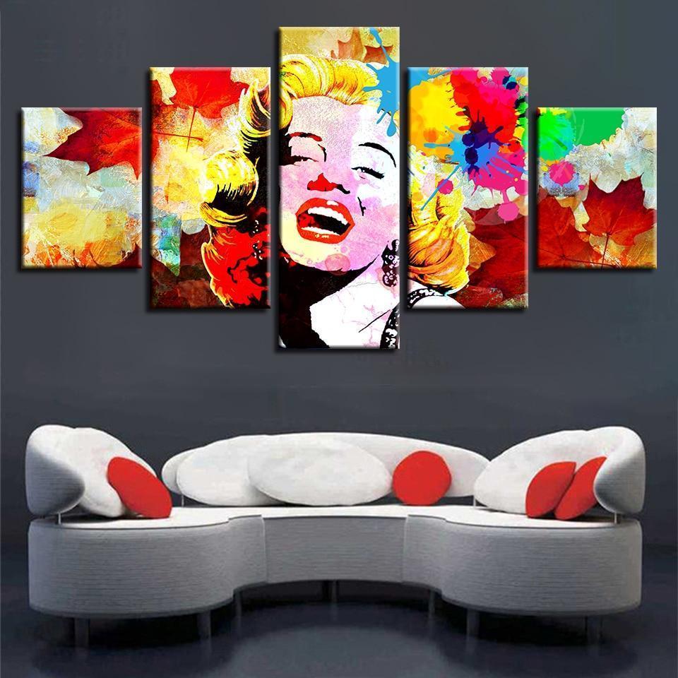 Coloful Panting Marilyn Monroe Celebrity Abtract Canvas Wall Art