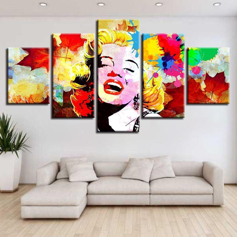 Coloful Panting Marilyn Monroe Celebrity Abtract Canvas Wall Art