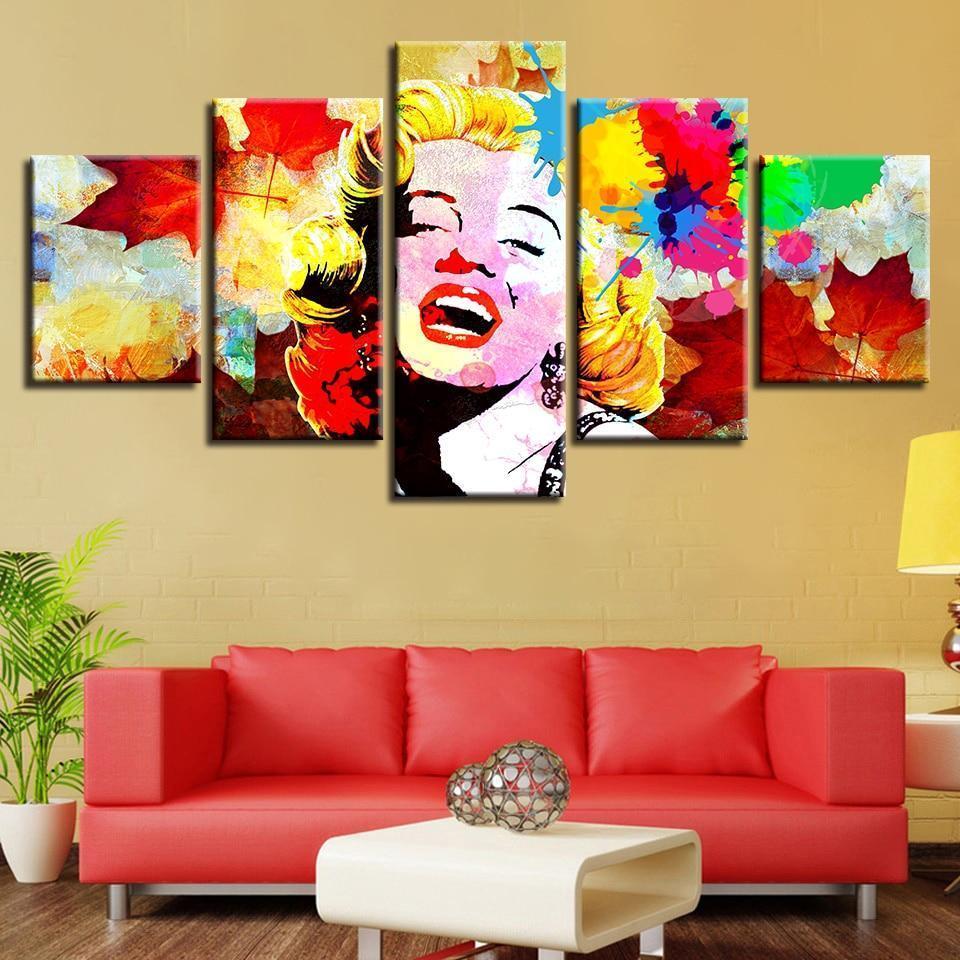 Coloful Panting Marilyn Monroe Celebrity Abtract Canvas Wall Art