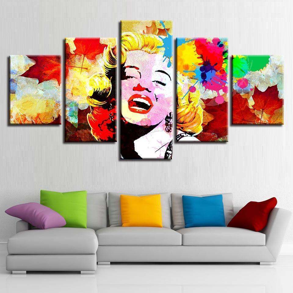 Coloful Panting Marilyn Monroe Celebrity Abtract Canvas Wall Art