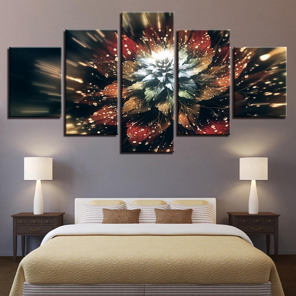 Color Flower Abstract Canvas Wall Art