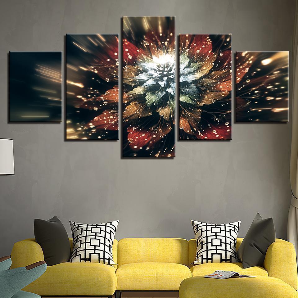 Color Flower Abstract Canvas Wall Art