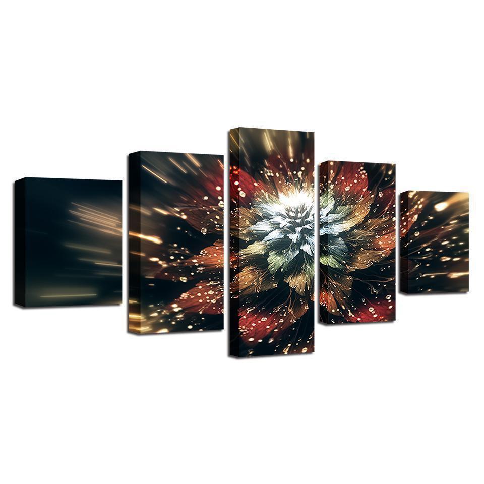 Color Flower Abstract Canvas Wall Art